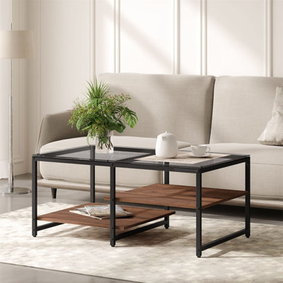 Keian Glass Top Coffee Table