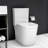 23 Inch Compact Toilet - White, Dual Flush, Small Bathroom Essential, Quiet Flush & Seat, Easy To Clean White Porcelain Short Depth For Bathrooms, Maintenance, Silent