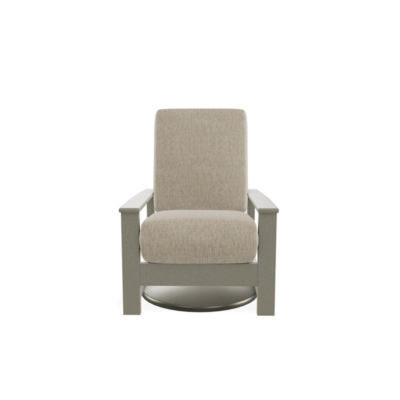 Chaise berçante pivotante cachée en polymère Leeward, Dune Grasscloth, Tempête