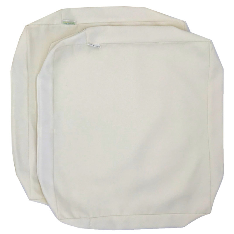 Outdoor 4'' Cushion Cover, Creme White, 24" W x 24" D
