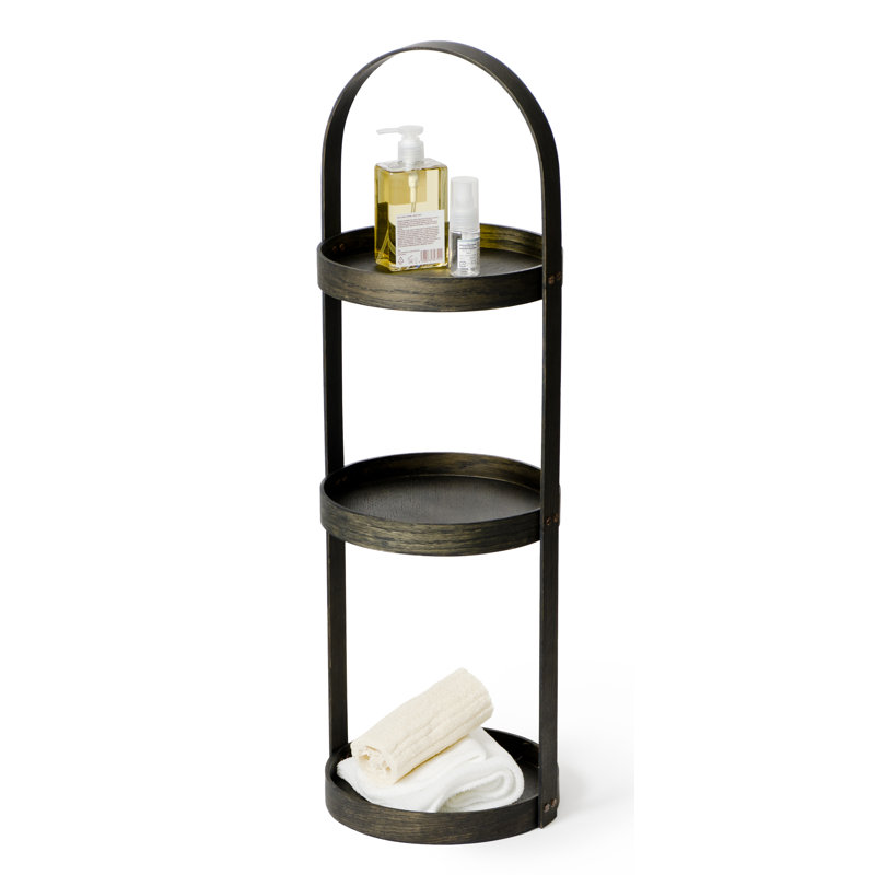 Ayven Freestanding Shower Caddy, Dark Oak