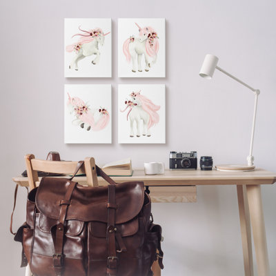 «Unicorns pastel rose sur toile» par Studio Q