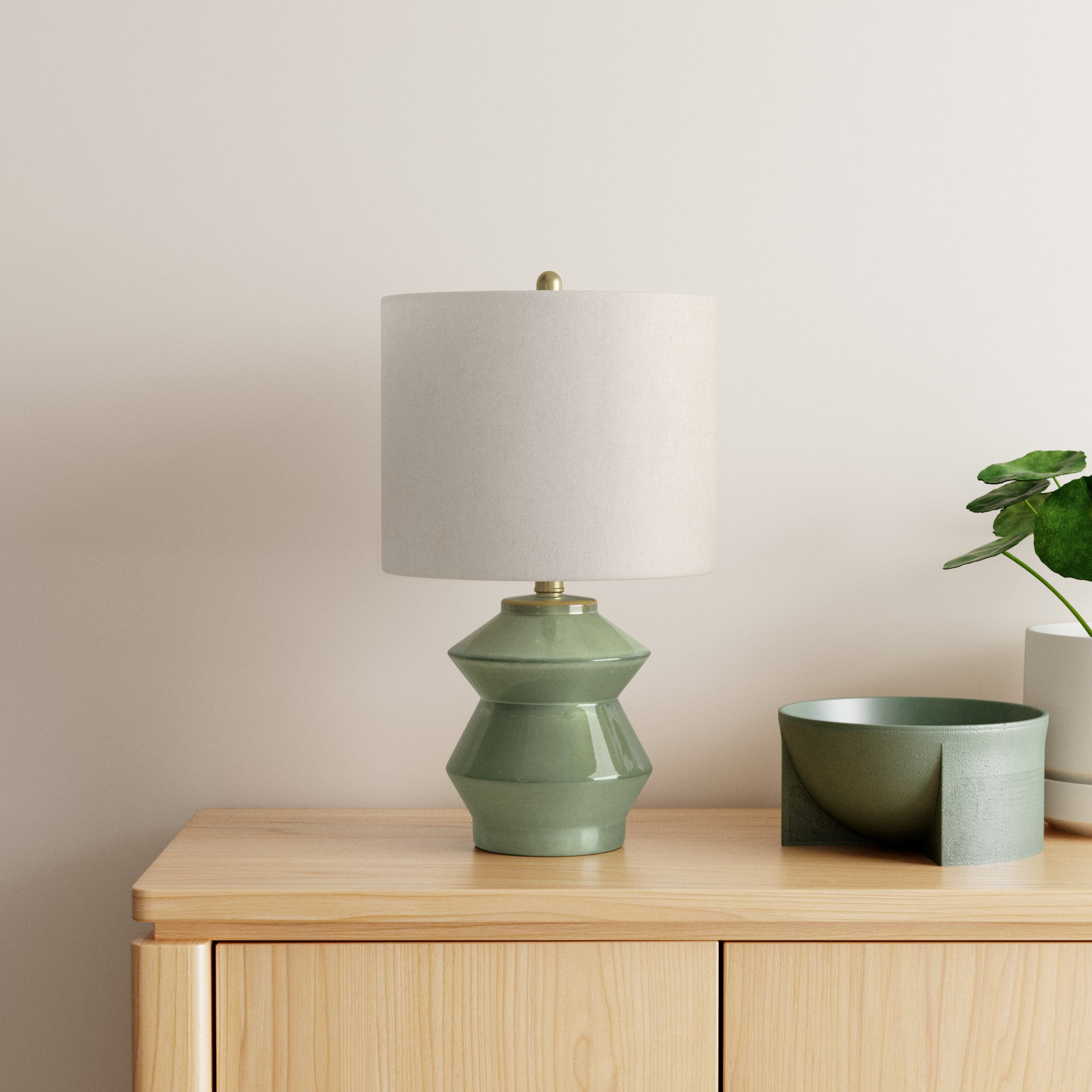 Boyes Ceramic Table Lamp, Green
