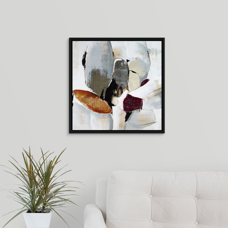 «Lost in the Moment», peinture sur toile, H 21,7 po x l 21,7 po x P 1,75 po, Cadre flottant noir