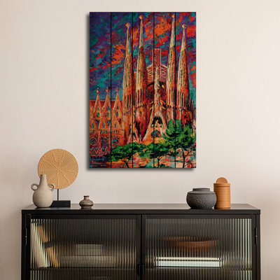 Wood Wall Art Print - La Sagrada Familia by Natasha Mylius