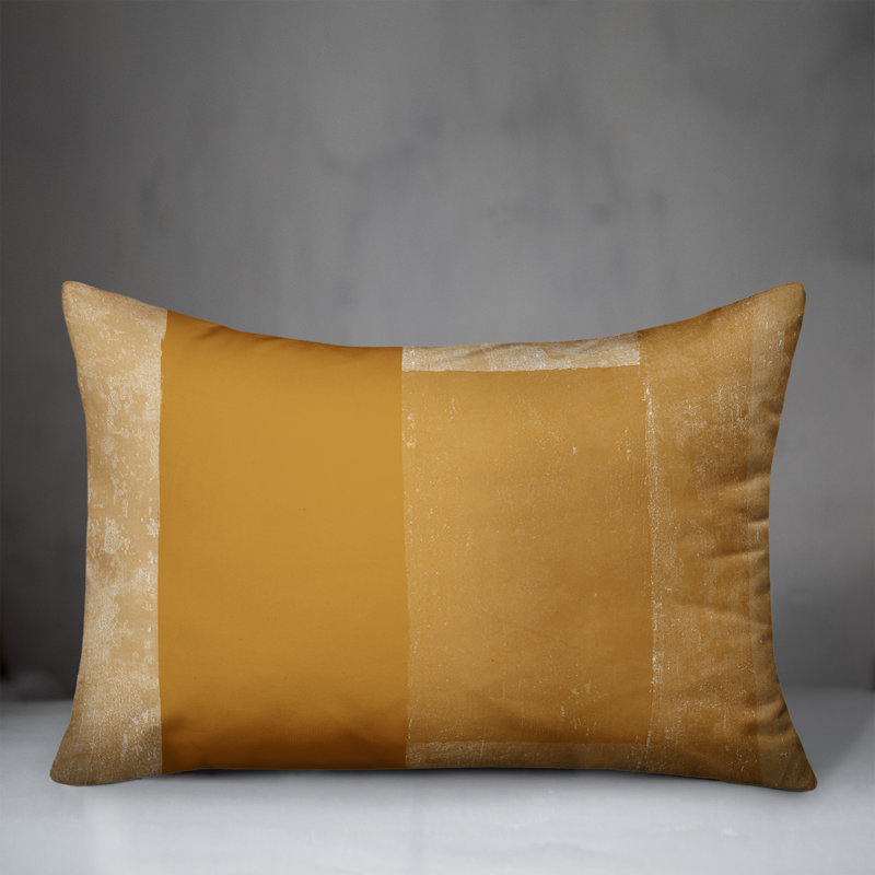  Coussin intérieur / extérieur géométrique, Orange / Jaune