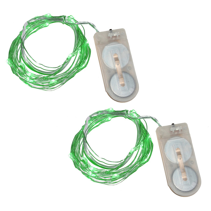Guirlande lumineuse à piles DEL - 2 unités, Vert