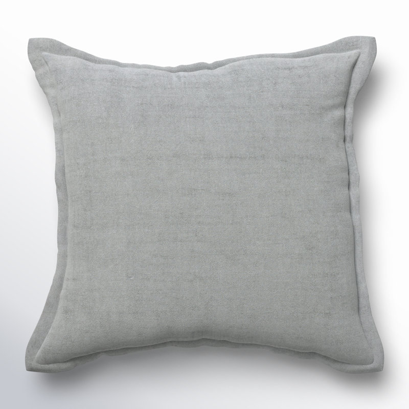 Amy Linen 22-Inch Square Throw Pillow, Gray