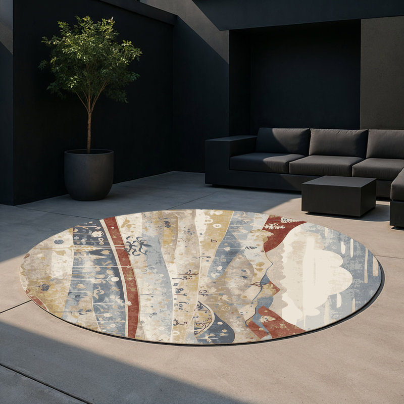 Spunky Jive Indoor And Outdoor Area Rug, Round 5'