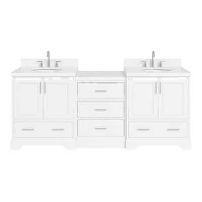 Meuble-lavabo simple 85 po dont 24 po Peighton et meuble-lavabo simple OVL de 31 po avec rebord CWQZ 1,5CT de Peighton