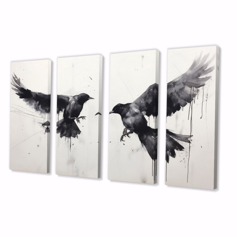 Mystic Ravens I sur toile, reproduction de 4 pièces