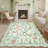Farmhouse Floral Rug Washable Rug Non Slip Modern Scalloped Carpet, Soft Non Shedding Indoor Carpet, Low Pile Thin Foldable Printed Mat-700421210