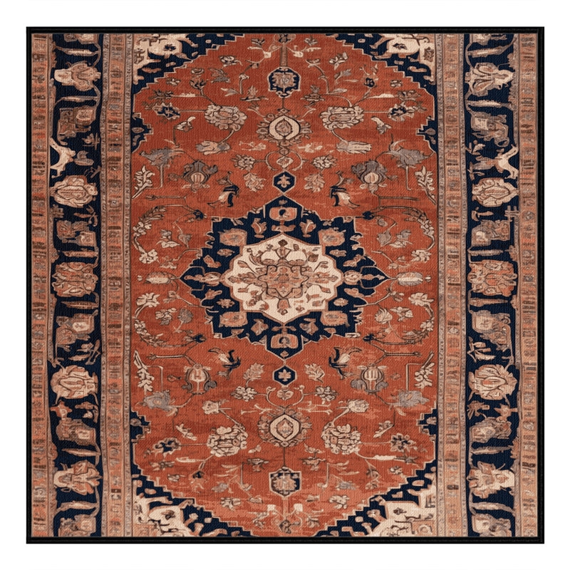 Tapis brun lavable à la machine, Carré 7 pi