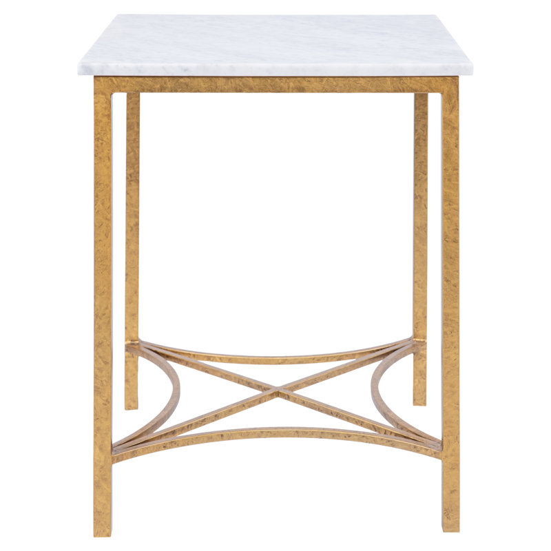 Bella Marble 3 Legs End Table, Royal Gold