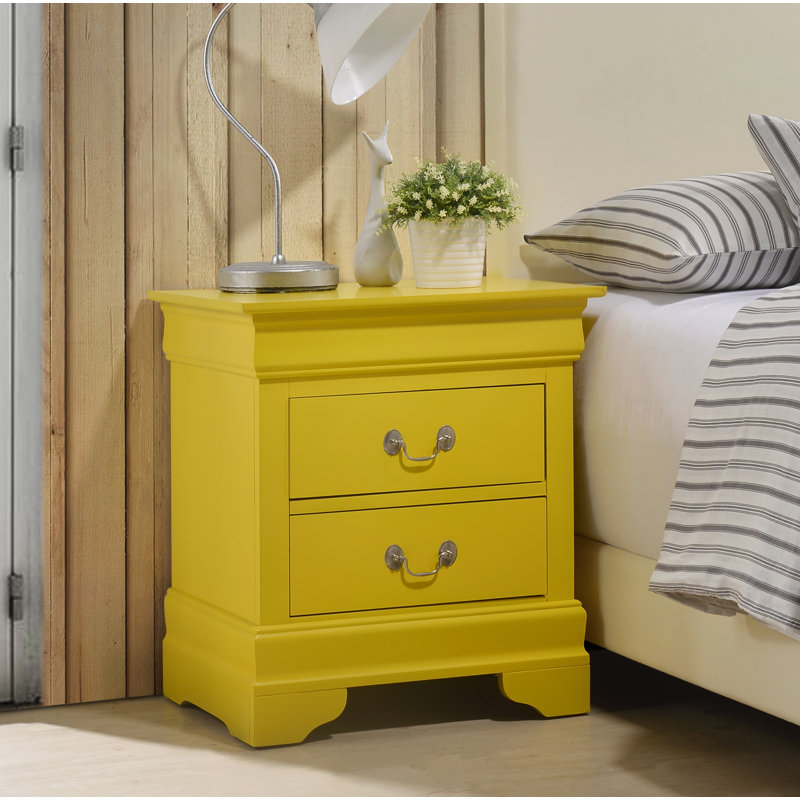 Nanhey Wooden Nightstand, Light Yellow