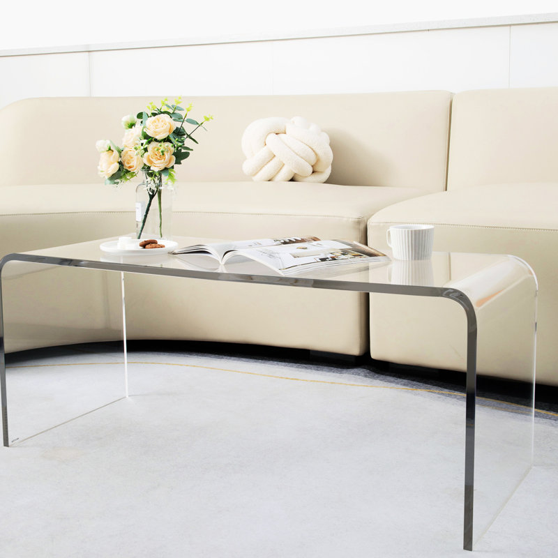 Table de chevet en acrylique transparent avec cascade - fabrication fonctionnelle de 15 mm d'épaisseur