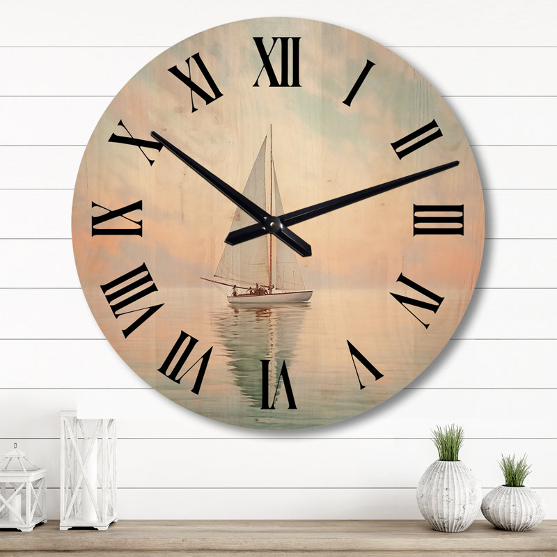 Horloge murale surdimensionnée en bateau Boat Ethereal Waters II, Grand