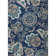 Tapis bleu à motif floral Caffey