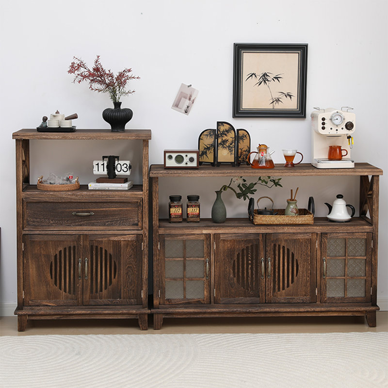 Console rectangulaire en bois massif noyer foncé, H 40,55 po x l 27,56 po x P 13,78 po, Noyer foncé, Noyer foncé, Noyer foncé