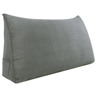 Sit-up Back Comfort Corduroy Headboard Wedge Pillow Back Support for Reading and TV Watching in Bed Compression