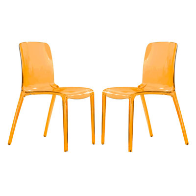 Lade Modern Lucite Dining Chairs – Fully Assembled Stackable Transparent Acrylic Chairs for Kitchen or Dining Room