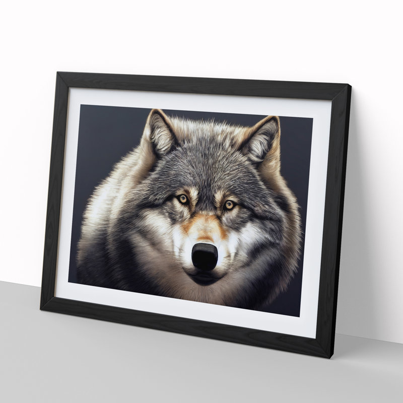 Inspirational Wolf - Framed Print, Black Framed, 46cm H x 64cm W x 2cm D