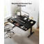 Bureau debout électrique 55 * 28 avec tiroirs en tissu, bureau assis-debout à hauteur ajustable avec fixation en C-Clamp, bureau élargi, 4 réglages de hauteur personnalisés, noir