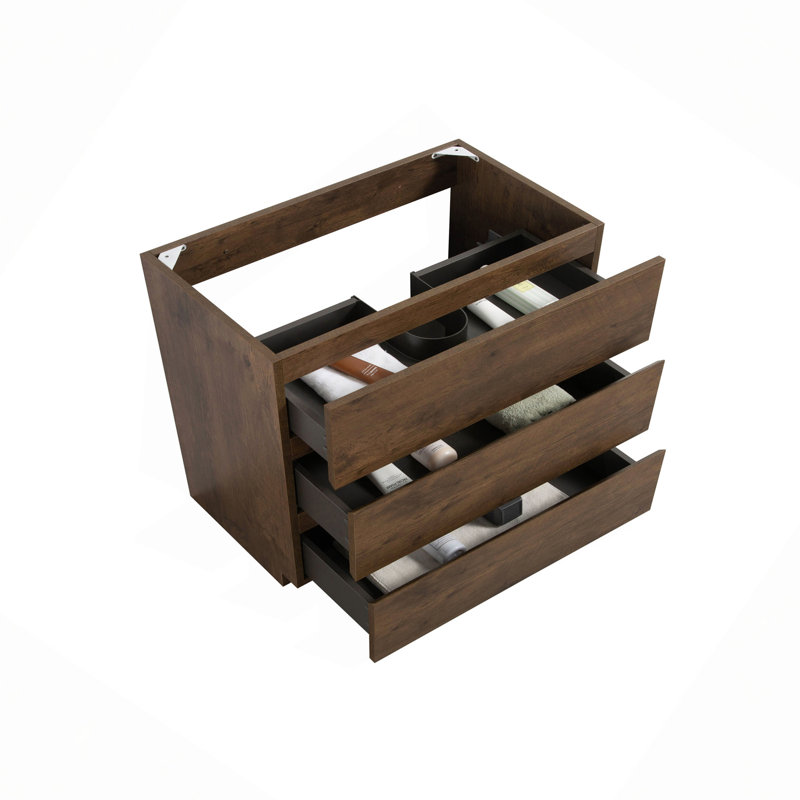 Armoire de plancher SANS lavabo, avec trois tiroirs, pré-assemblée
