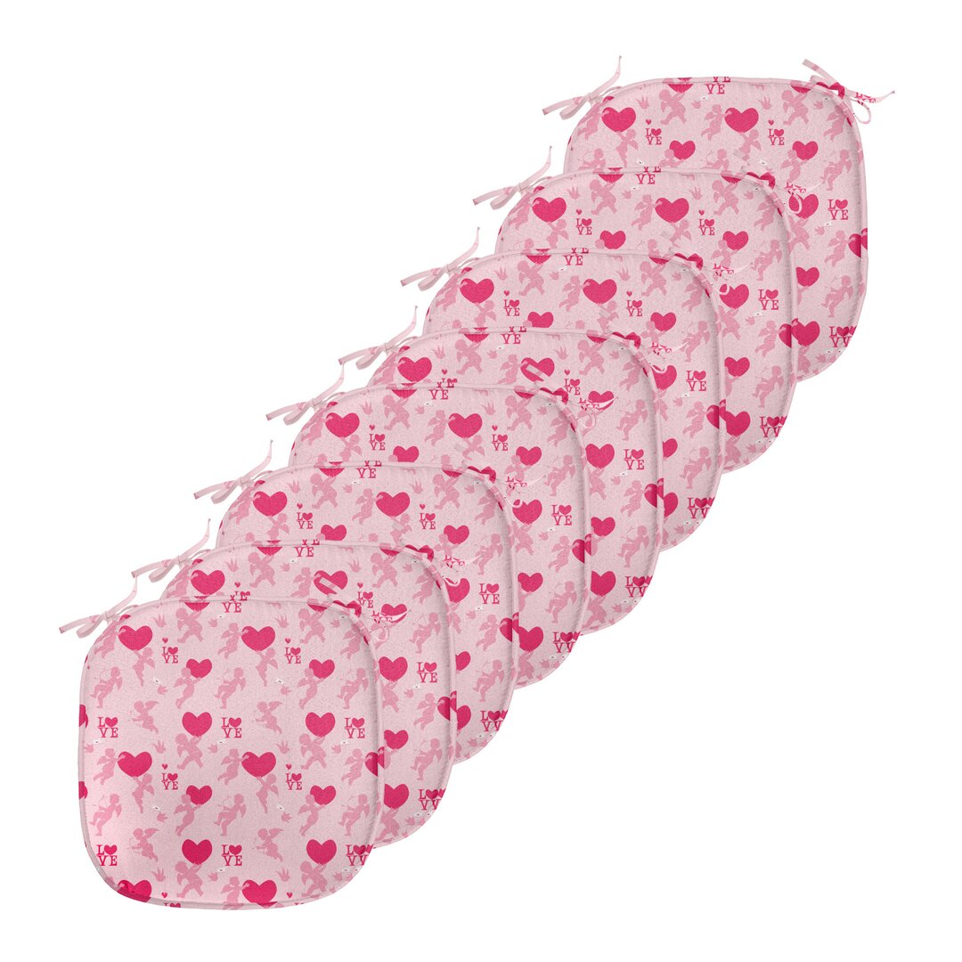 Kissen mit Riemen für Küchensitze, Silhouetten von Angel Heart, Rosa