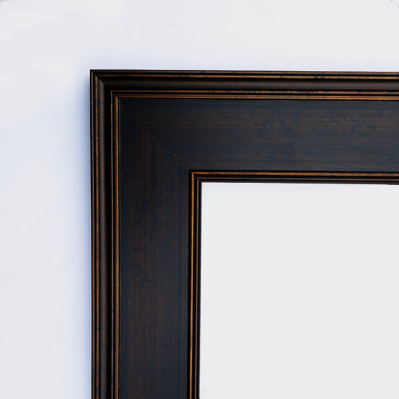 Mezzanine Espresso Non-Beveled Bathroom Wall Mirror, Carré, H 35,75 po x l 35,75 po