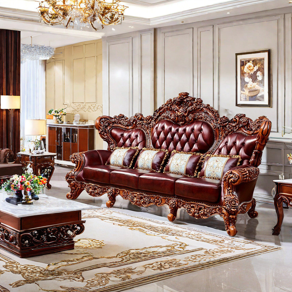 Romero European style solid wood carved sofa - Wayfair Canada