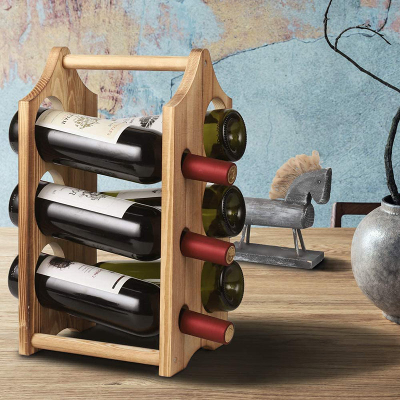 Maelyne 6 Bottle Tabletop Wine Bottle Rack, Brown