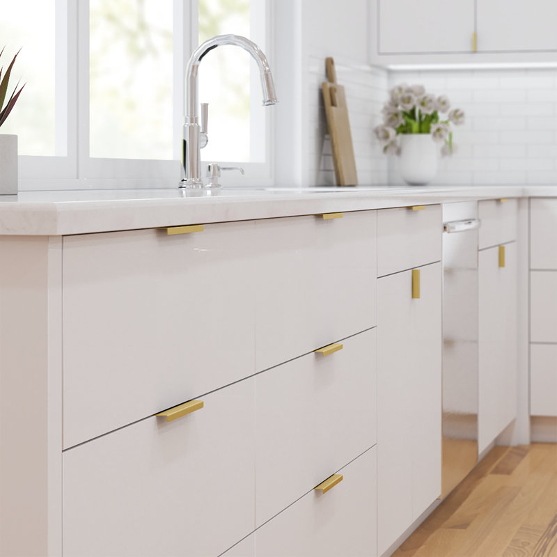 Brushed Gold Stainless Steel Modern Finger Pull Handle