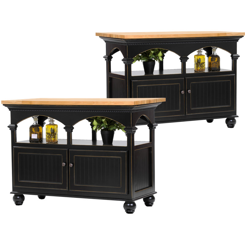 Chariot de cuisine en bois massif Drogo, Mousse au chocolat