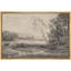 "Paysage pastoral gravant une ferme rustique avec des arbres et des boeufs, un art moderne de campagne de style antique" sur-98179635-98179638