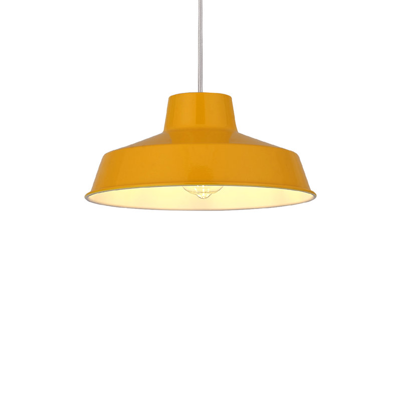 Pluto 12cm H Metal Bowl Pendant Shade ( Screw On ), Mustard