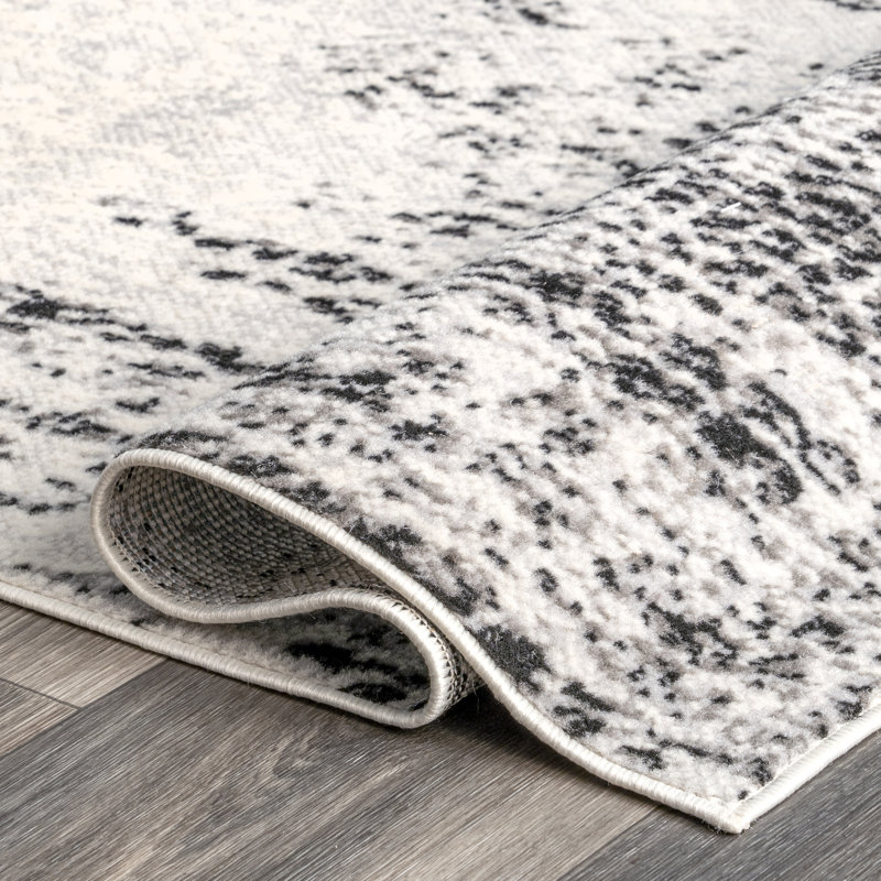 Genero Abstract Gray Area Rug, Runner 2'8" x 8'