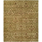 Wool Floral Area Rug in Green