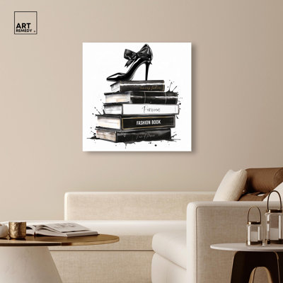 Classic Book Stack Canvas Fashion Art Prints by Art Remedy