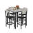 Dining Table Set For 4, Counter Height Table & 4 Bar Stools, Modern Kitchen Dining Set, With Upholstered Chairs, White, Grey-514839259-514839257-514839260