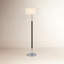 Lampe sur pied 62 tons deux tons abat-jour tambour en nickel noir poli mat Olie-1416224416