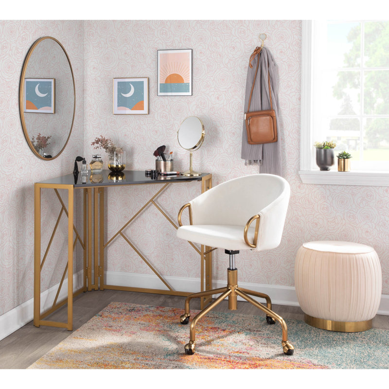 Chaise d'appoint avec roulettes, pieds en métal