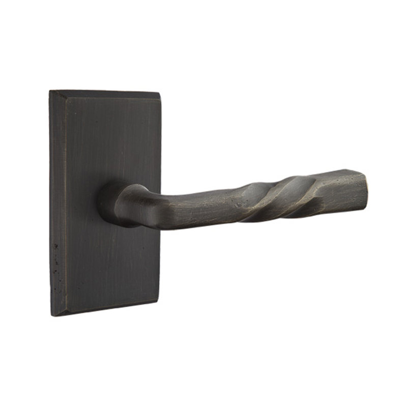 Levier de porte avec rosette Montrose Passage (Hall & Closet), Droite, Bronze moyen