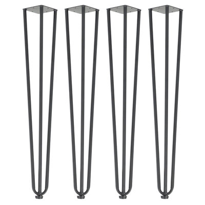 Large Set of 4 Hairpin Furniture Legs with Black Industrial Design - for DIY