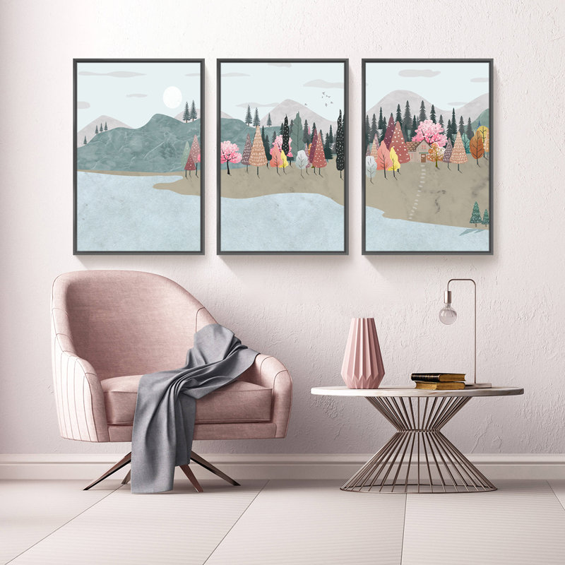 " Mountain " 3 - Pieces, 15.75" H x 11.81" W x 1.65" D, Black