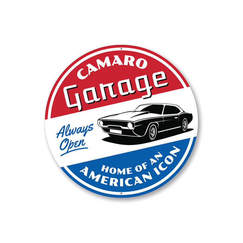 Enseigne en aluminium Camaro, H 18 po x l 18 po x P 0,06 po