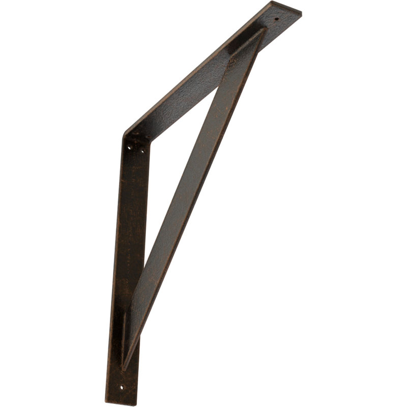 Support traditionnel en acier, H 18 po x l 2 po x P 18 po, Bronze vieilli