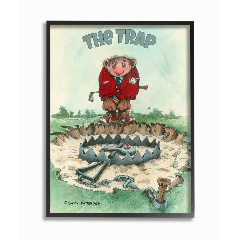 « the trap amusant golf drawing sports design » par gary patterson, reproduction d’art, H 20 po x l 16 po