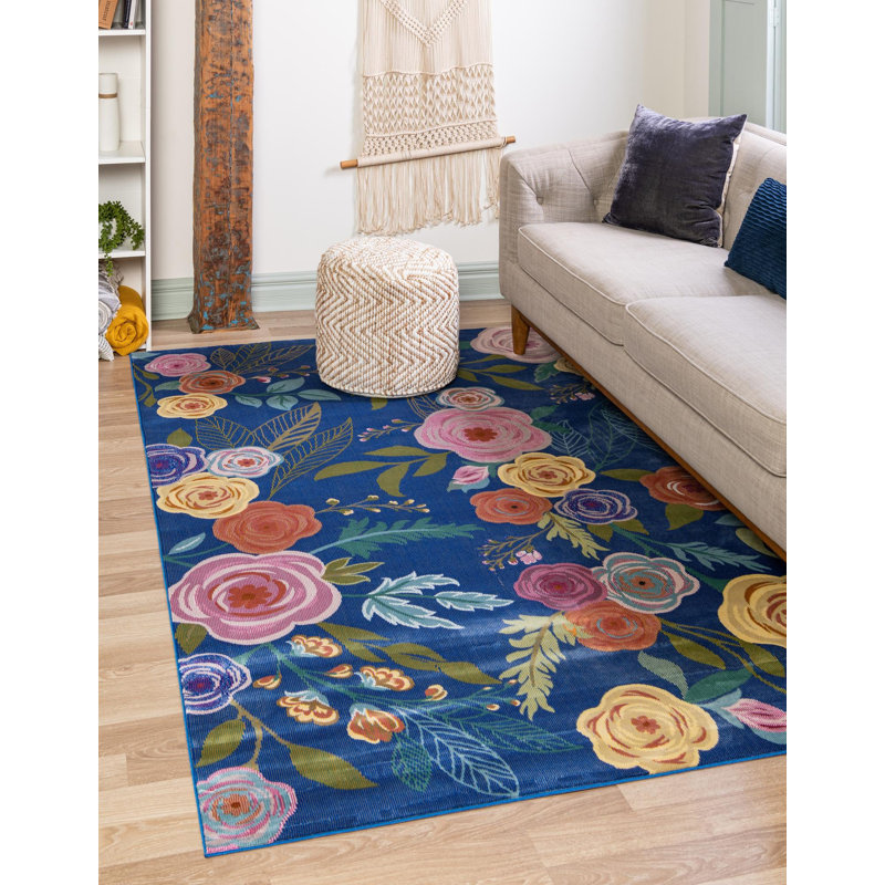 Floral Indoor Rug, Rectangle 9' x 12'