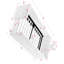 Lit plateforme tapissier simple avec tête de lit mignonne en forme d'oreille de lapin, avec barrière de sécurité et poche, tissu bouclé